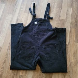 Lucy Yak Overalls Bibs Black Organic Cotton Corduroy Size US 6 Adjustable Romper